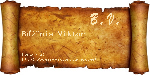 Bónis Viktor névjegykártya